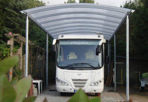 Stor, forhøjet ELIPSE carport til autocamper eller bus