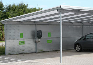 Carportanlaeg Med Lade Station Plads Til 27 Biler