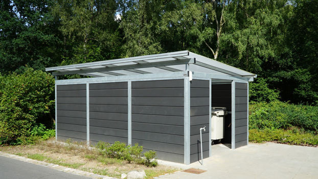 PLAN containerskjulerrum med kompositbeklædning