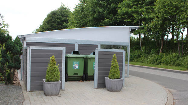 4001 ELIPSE til parkering af carporte. Afskærmning i enden til containere