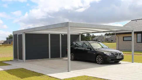 Carport Dansk Design To Biler Isopanel Beklaedning