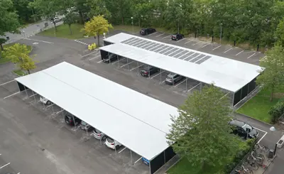 Solpaneler Paa PLAN Carportanlaeg Set Oppefra