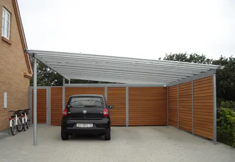 Carport Til 2 Biler Model PLAN Hegn Olieret Trae