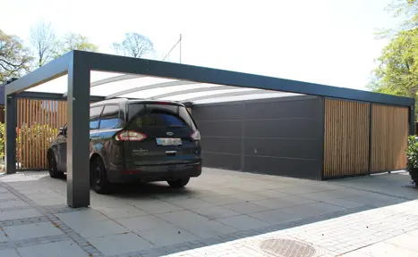 Carport til 2 biler model KUBIC