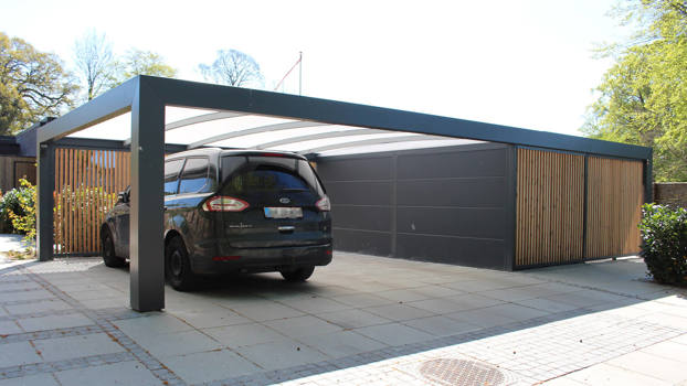 Carport til 2 biler model KUBIC
