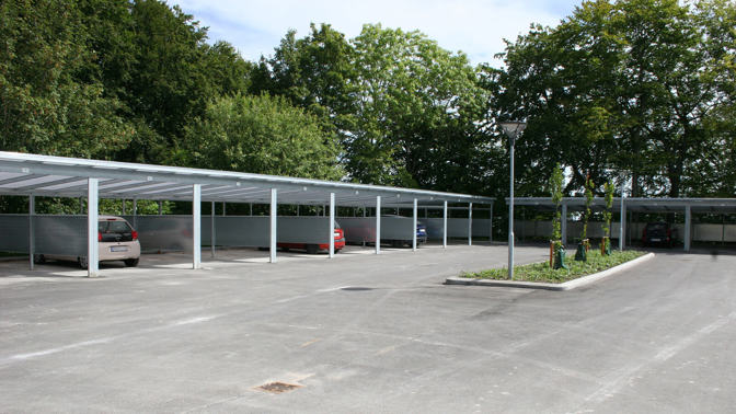 PLAN Carportanlaeg Med Hulpladebeklaedning