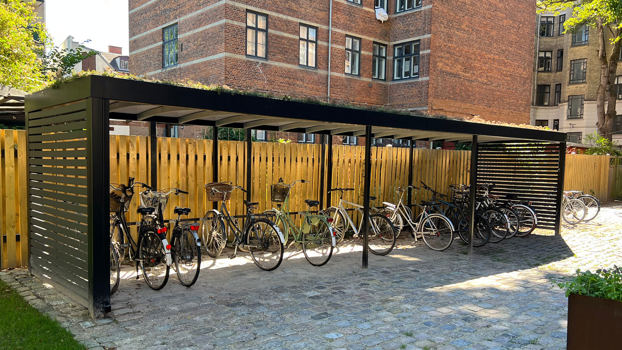 UNA cykelparkering med sedumtag
