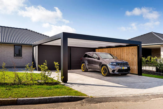 Lækker KUBIC dobbelt carport til 2 biler eller bil og motorcykel