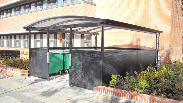 Sortlakeret hulplade containeroverdækning model ELIPSE