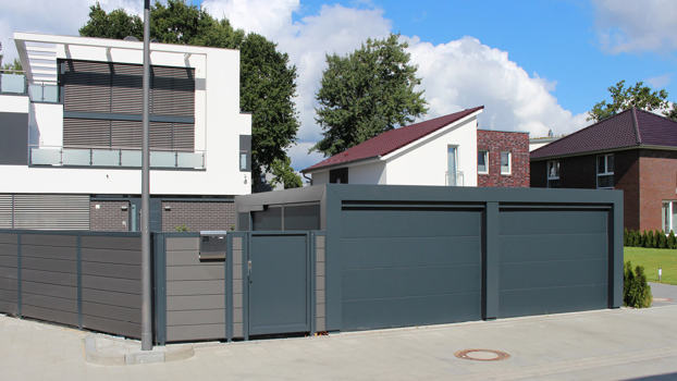 Garager model KUBIC og komposithegn