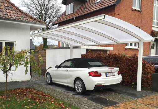 WING carport til 1 bil pulverlakeret hvid