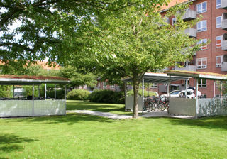 Cykelovaerdaekninger Med Plads Til 8 Cykler I Hver Model PLAN Med Sedumtag