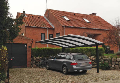 WING sidehængt carport pulverlakeret mørkegrøn